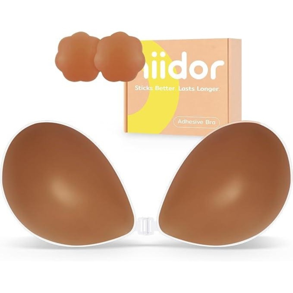 MSRP $32 Niidor Women's E-Cup Sticky Bra Adhesive Strapless Ultra Invisible